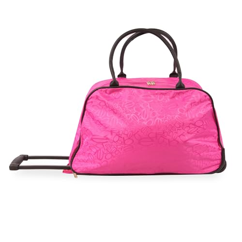 Sac à roulettes BEBE fuchsia : grand sac de voyage cabine souple