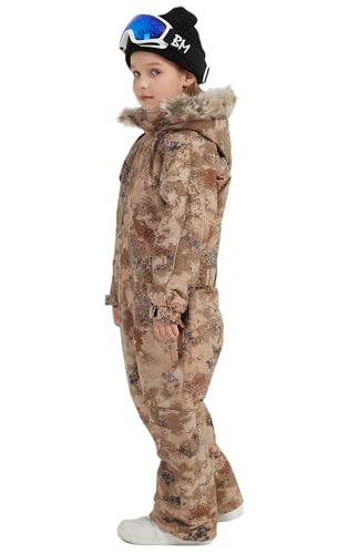 Image of Kids Girls Boys Waterproof Colorful One Piece Snowsuits Coveralls Ski Suits Jackets Winter Jumpsuits