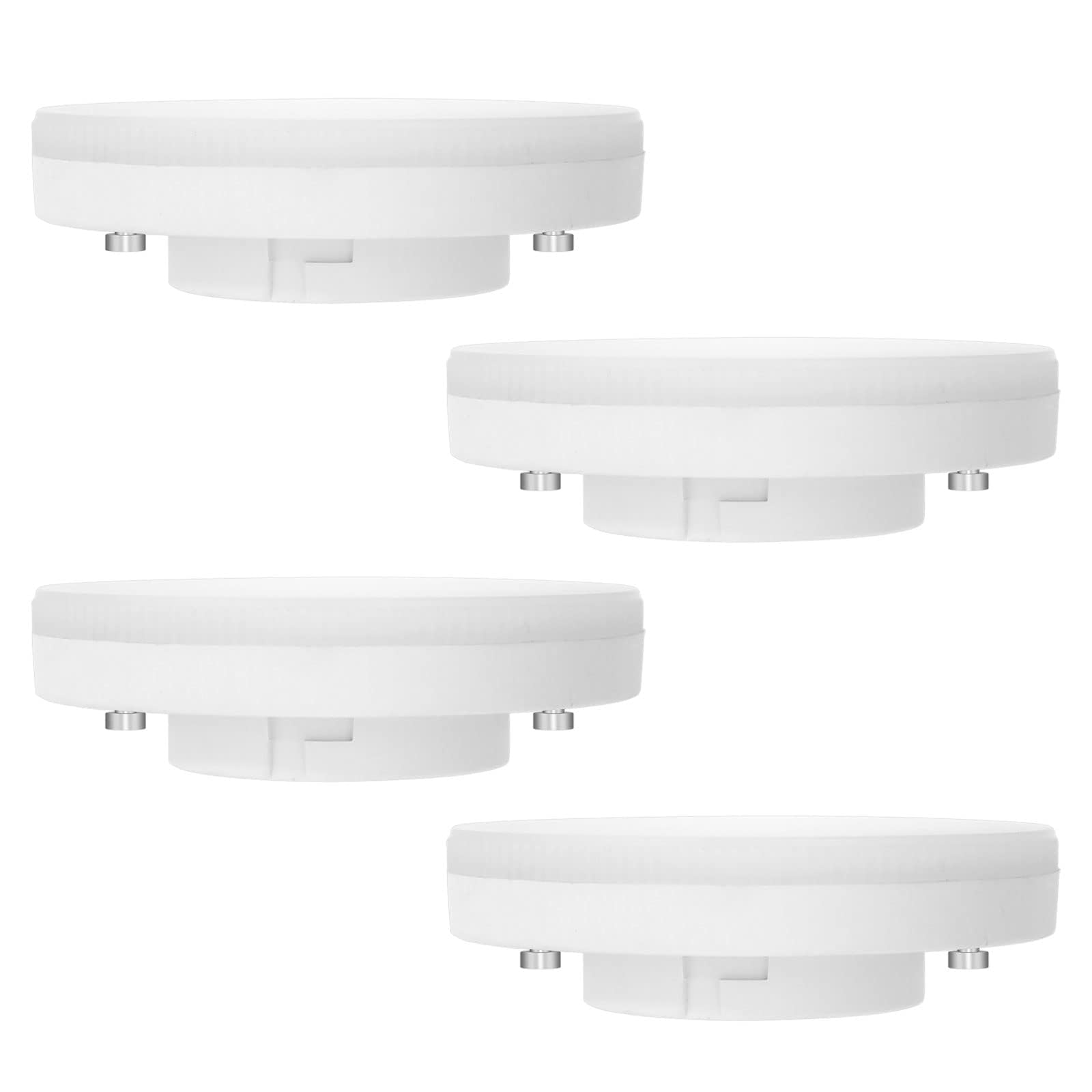 Terrifi GX53 LED Bulb 7W Cool White 6000K, Replace 50W Halogen or CFL, 665LM, 120° Beam Angle, Non Dimmable, Energy Saving, Puck Light, Under Cabinet Lighting for Kitchen, 4 Pack