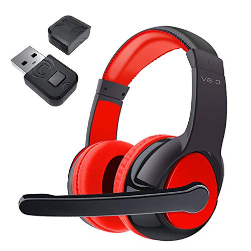 Bluetooth Gaming Headset Wireless Headset with Bluetooth Adapter for PS4, PS5, Switch,PC Over-Ear Headphones Stereo Noise Cancelling with Mic LED Light Bass Surround (link with tutorial pictures)