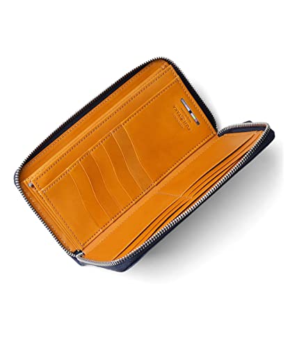 ACCESSORIES, Leather Round Zipped Wallet card slit 19 DUPUY Bubble No.639607, Navy3