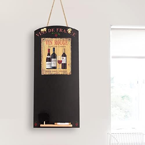 Chalkboards UK CHB073 Cupcakes Tall Thin Chalkboard/Blackboard/Memo Kitchen Board with Rope, Tray and Chalk. Booths Design Range, Wood, Black, 60 x 26.5 x 1 cm