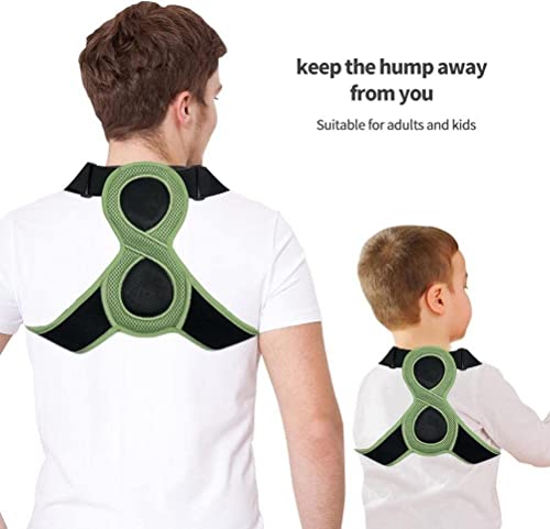 Posture Corrector for Women Men, Upper Back Brace Helps Relieve Back Strain, Slouching & Text Neck, Eight Points of Support, One Size Fits Most, Adjustable Straps, Sitting Posture Correction Belt
