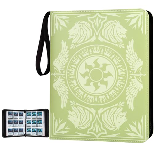 Image of 9-Pocket Card Binder for MTG,720 Double Sided Pocket PU Trading Collection Binder,Premium Collector Card Album for MTG,TCG,Yugioh,Game Cards (Yellow)