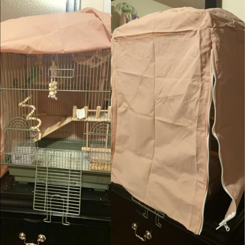Image of QBLEEV Birdcage Cover, Parrot Cage Night Cover Shade, Universal Cage Covers | Pet blackout windproof light-proof sleep reduces distractions night tear-resistant cloth without cage-14.1x18.5x26.7 inch(LxWxH)