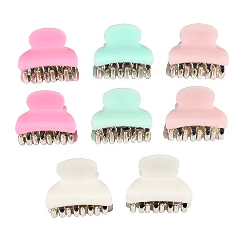 Twinfree 8 Pieces Solid Color Hair Clips Plastic Hair Claws Pins Clamps for Girls and Women