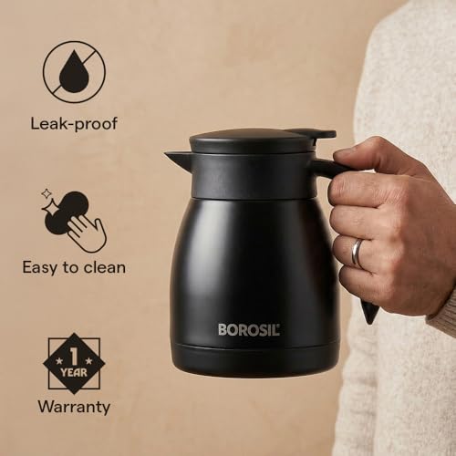 Borosil Stainless Steel Teapot 500ml Black - Image 7