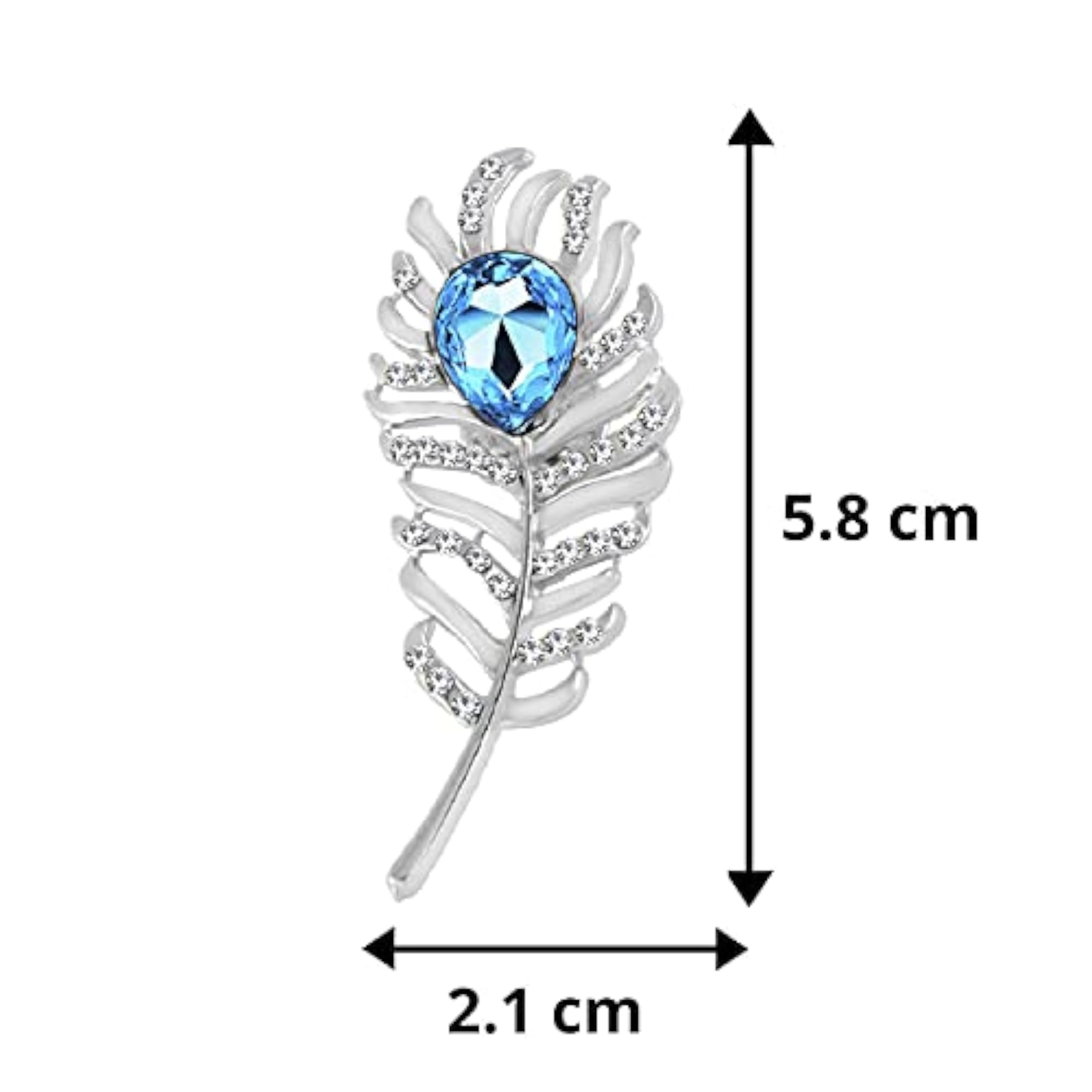 Men's Peacock Feather Lapel Pin Brooch with Crystal Stones