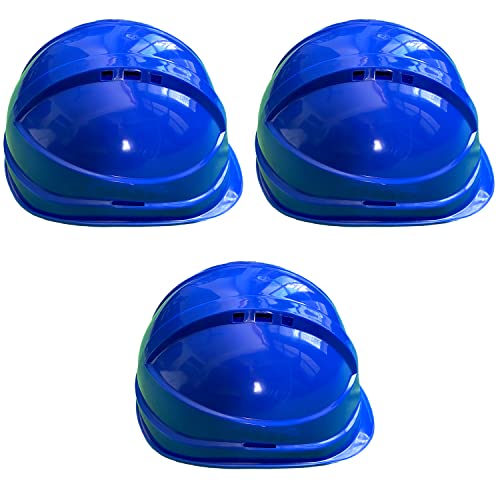 Image of LADWA Blue Heavy Duty Director Safety Helmet, ISI Marked Industrial Protective Hard Hat for Construction Sites, Factory Work and Outdoor Safety Use (Pack of 3)