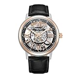 Kenneth Cole New York Men's Automatic Watch - Skeleton Dial, Two-Tone Rose Gold and Silver Case, Anti-Glare Crystal, Genuine Leather Strap, 43mm Case Design