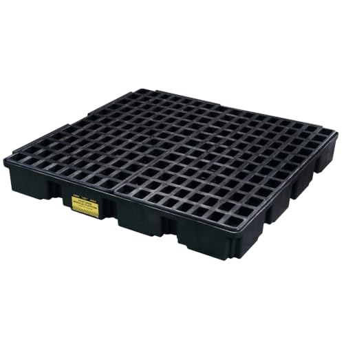 Eagle Square 4 Drum Spill Containment Pallet, Made in the USA, Black