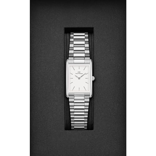Image of Daniel Wellington Bound Analog Watch for Women with White Rectangle Dial & Silver Stainless Steel Bracelet Band Water Resistant Women's Wrist Watches - DW00100700K