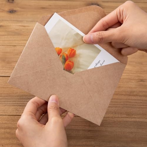 Envelopes Kraft com aba em V, 50 peças, envelopes 10 x 15 cm, envelopes autoadesivos marrons fáceis
