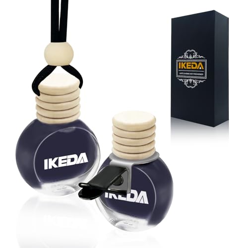 Image of ikeda fragrance Car Air Freshener Hanging, Car Scent with Vent Clip Bottle,45-Days Long Lasting Fragrance,Essential Oil Diffuser,Odor Eliminator for Home Deodorizer (Round, New Car)