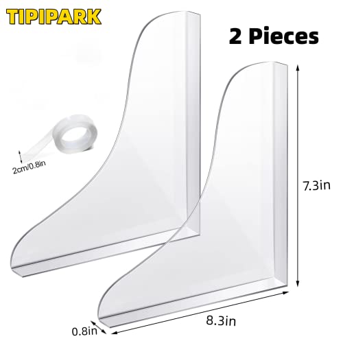 Tipipark 2 Pieces Shower Splash Guard - Shower Corner Water Guard To Keep Water In Shower Tub Splash Guard With Adhesive Tape For Bathtub Bath Tub Corner #TOP3