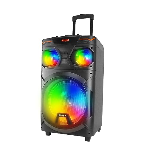 Image of FRONTECH SW-0109 Thor TWS Wireless Bluetooth 120W 5.0 Trolley Speaker with Disco Party Lights, Wireless Mic, Up to 5.5 Hours Playtime, 1.0 Channel - 1 Year Warranty (Black)