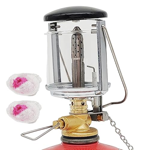 Lampe lanterne à de camping en verre et cuivre brillant pour fournitures extérieures