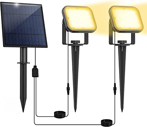 NATPOW Solar Gartenstrahler für Außen, 2-in-1 Solarleuchte Garten, IP65 Wasserdichte, Auto-ON/OFF Außenwandleuchten Landschaftsstrahler...