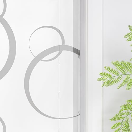 Joyswahl Raffrollo ohne Bohren Lichtdurchlässig Raffgardinen mit Ösen Wohnzimmer Fenster Vorhänge Ösenrollo für Fenster mit Hakenaufhängung Modern HxB 130 x 80 cm Grau 1 Stück