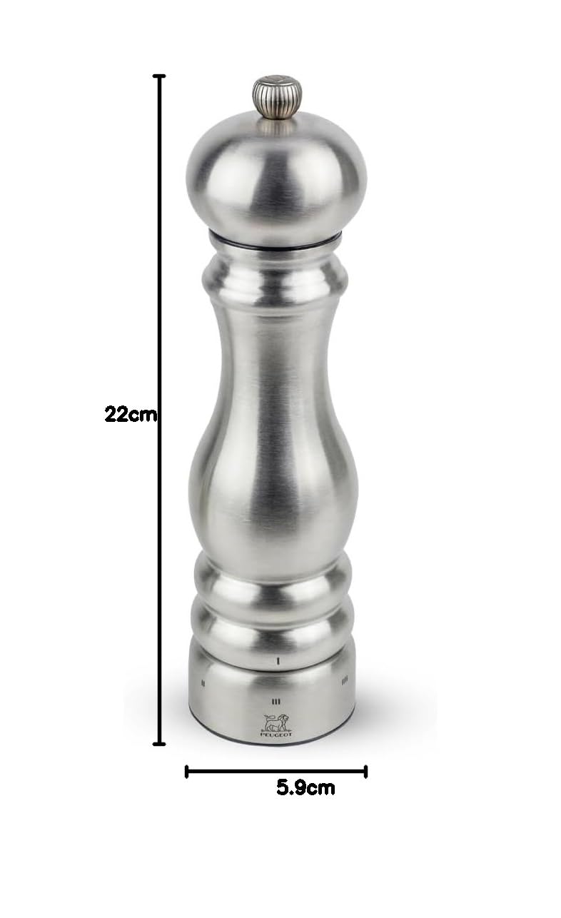 Peugeot Paris Molinillo de Pimienta, Acero Inoxidable, Gris