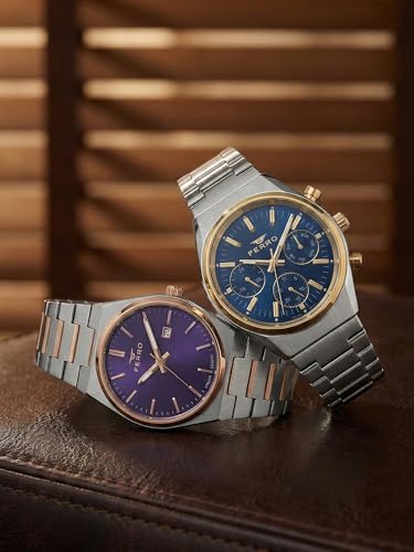 Image of Ferro Design in Italy Analog Purple & Blue Dial Couples Watch - FLM2541-P