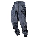 MYZTTZR Viking 3D Men's Sports Pants Nordic Mythology Tattoo Fenrir Wolf Skull Valhalla Medieval Gift,Viking Ship,M