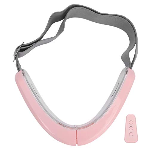 Double Chin Lifting Device, Electric Face Lifting Device V-Face Machine Facial Slimming Vibration Double-Chin Reducer(Pink)