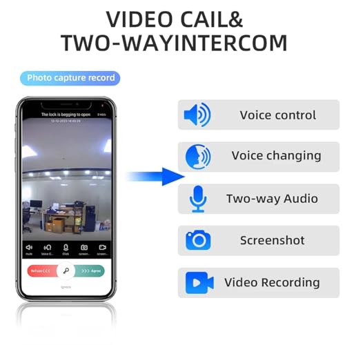 Cerradura de puerta inteligente con cámara y reconocimiento de huellas dactilares para control de acceso de video de seguridad en el hogar