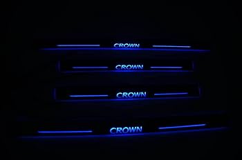 Amazon | クラウン200系180系スカッフプレート LED流れるブルー