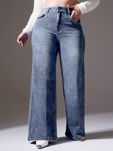 Image of Miss Chase A+ Women's Bootcut High Rise Regular-Length Stretchable Denim Shaping Jeans