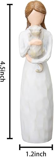 Angel of Friendship Cat Memorial Gifts, Hand-Painted Cat Angel Figurine Statue,Gift to Celebrate Loving Pets and Cat Lovers(Cat)