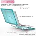 Batianda Heavy Duty Case for New MacBook Pro 14 Inch 2025 M5 M4 M3 M2 Pro/Max Chip- Ergonomic Foldable Kickstand (Holds 22lbs/Zero Wobble) Matte Translucent Rugged Armor Cover with Spare Parts, Cyan