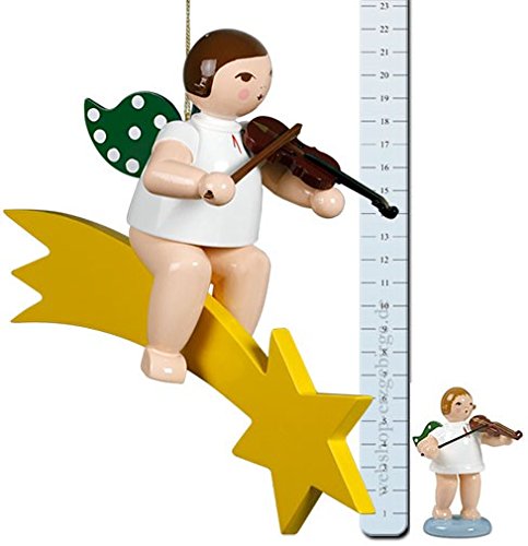 Ange d'affichage de fenêtre en bois de 25 cm avec violon