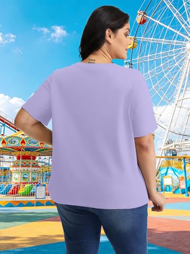 Image of NANYUAYA Plus Size Magic Shirts for Women Castle Kingdom Graphic Magical T Shirt Cute Holiday Princess Tee Vacation Tops