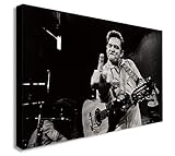 FAB Johnny Cash Leinwandbild, gerahmt, A1 32 x 24 Zoll, Pop 
