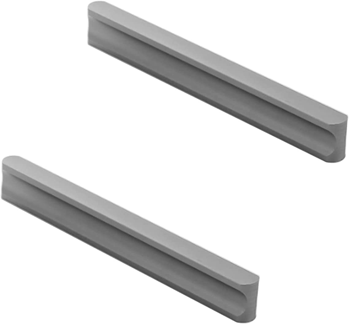 Poignées d'armoire grises pour remplacer des boutons usés : quincaillerie en aluminium avec vis