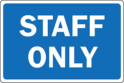 Staff only sign - Self adhesive sticker (200mm x 150mm)