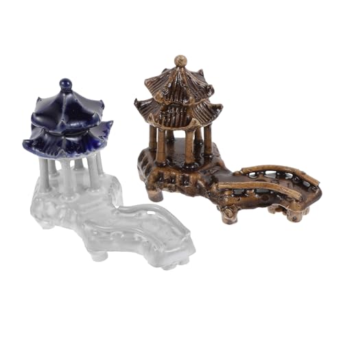 Toyvian 2 pezzi Decorazione Padiglione Adatto per Acquari e Scrivanie Leggero e per Animali Acquatici Design