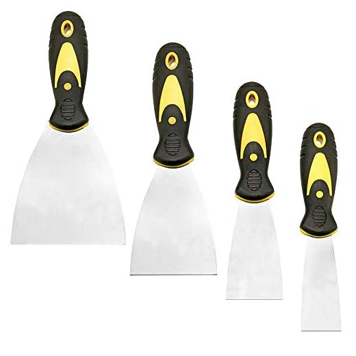 Mirrwin Raspadores de Pared Un Conjunto de Herramientas para Quitar Pintura Conjunto de Espátula de Pintura al Oleo de Diferentes Tamaños para Calcomanías Papel Pintado Hornear Pared y Automóvil 4 PCS