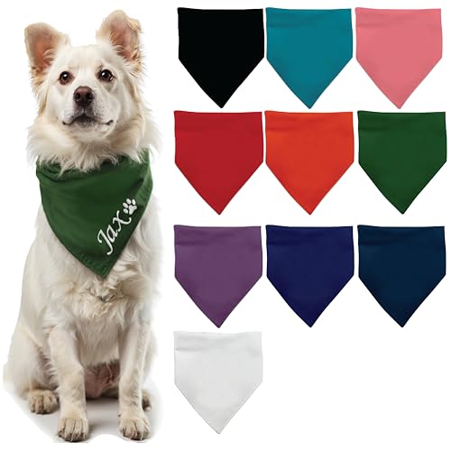Generic Personalized Dog Bandana Embroidered Name Custom Neckwear Dog Scarf Triangle Bibs Kerchief Pet Costume Accessories For Small Medium Large Dogs Pets Birthday Gift cover