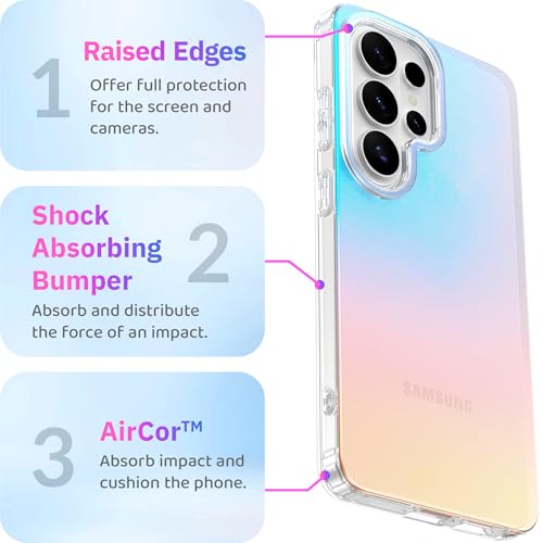 LONLI Hue Case for Samsung Galaxy S26 Ultra - Fluorescent Holographic Iridescent Phone Case - [Raised Camera Frame] - Cute and Unique Phone Cover for Girls and Women - image 4