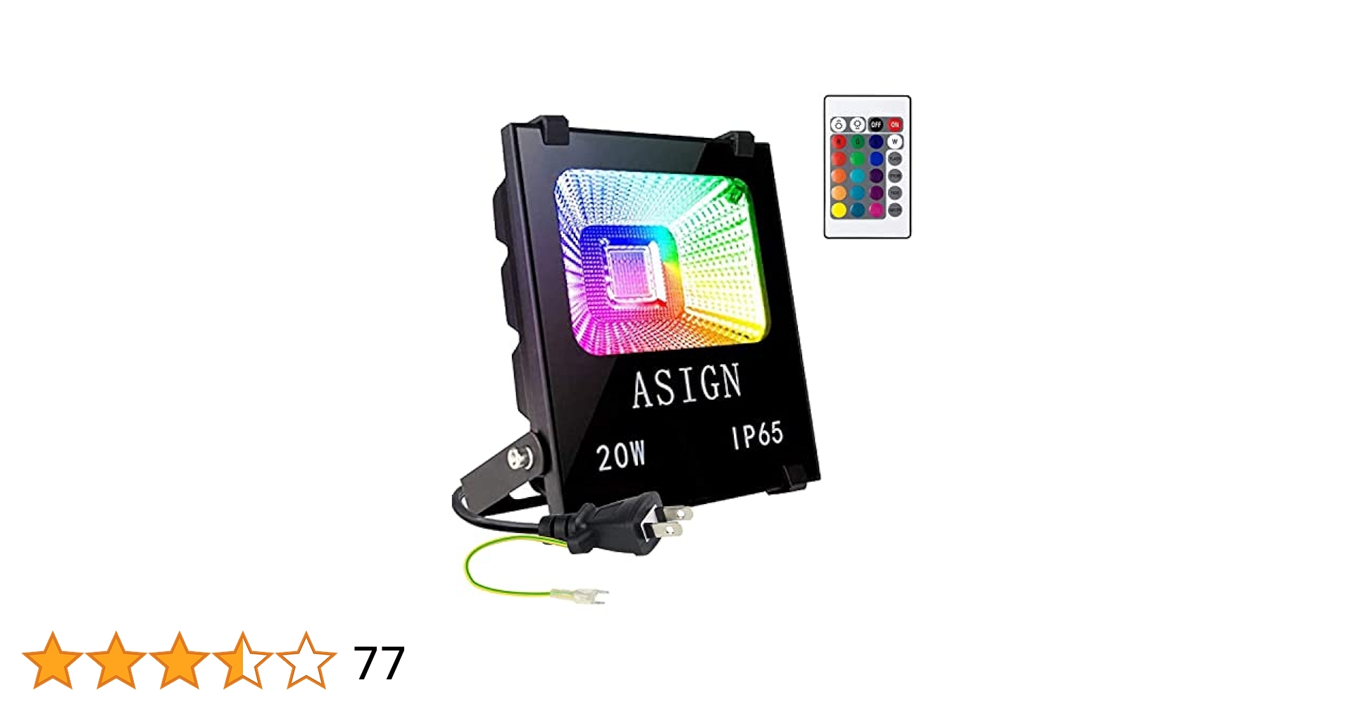 Amazon | LED投光器 RGB フラッドライト 16色 4モード ガーデン