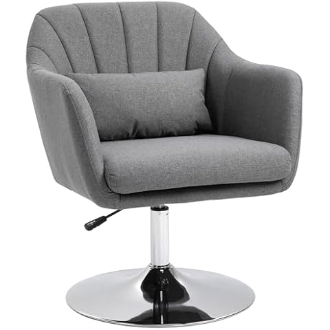 HOMCOM Dark Grey Swivel Accent Chair Cover
