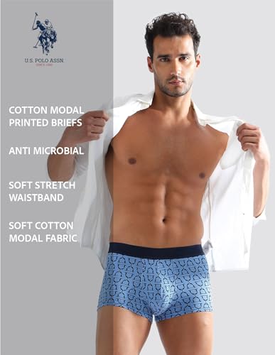 Image of U.S. Polo ASSN. Men PT005 Cotton Modal Printed Premium Underwear Trunks -Pack of 1