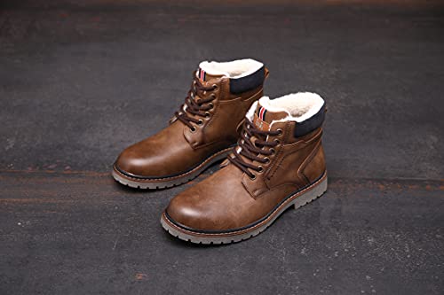 TOP STAKA Men's Boots Lace Up Winter Shoes Fur Warm Ankle Boots Anti-slip Snow Shoes - Image 4