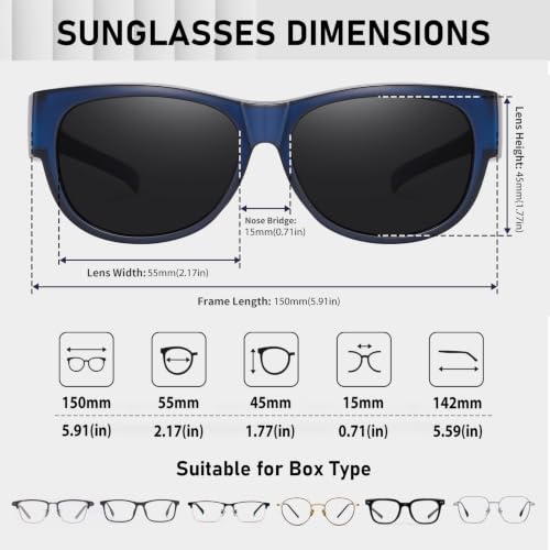Image of HAOLOTA Sunglasses that Fit-Over Glasses Women Polarized, Trendy Cat Eye Sunglasses Wear Over Glasses, UV Protection