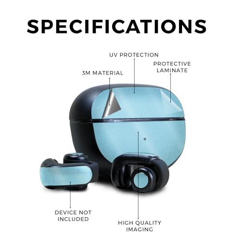 Image of Glossy Glitter Skin Compatible with Bose Ultra Open Earbuds - Solid Baby Blue - Premium 3M Vinyl Protective Wrap Decal Cover - Easy to Apply | Crafted in The USA by MightySkins