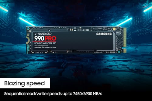 SAMSUNG 990 PRO SSD 1TB PCIe 4.0 M.2 Internal Solid State Hard Drive, Fastest Speed for Gaming, Heat Control, Direct Storage and Memory Expansion for Video Editing, Heavy Graphics, MZ-V9P1T0B/AM view 2