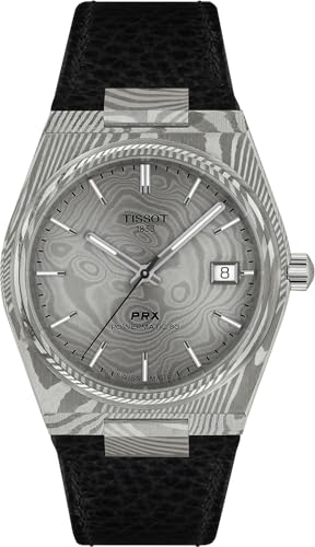 Tissot PRX 38mm Swiss Automatic Watch for Men Damascus Steel Case Grey Dial T1378079608100
