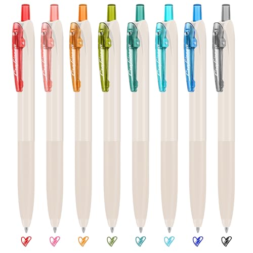 Bolígrafos de gel multicolor 0.7mm retráctiles 8 colores